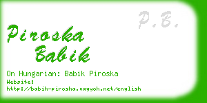 piroska babik business card